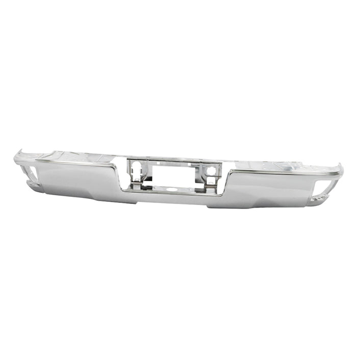 Spyder Auto 9048845 Rear Steel Bumper; Chrome; w/o Park Assist Sensor Hole; OEM PN[23108142]; - Truck Part Superstore