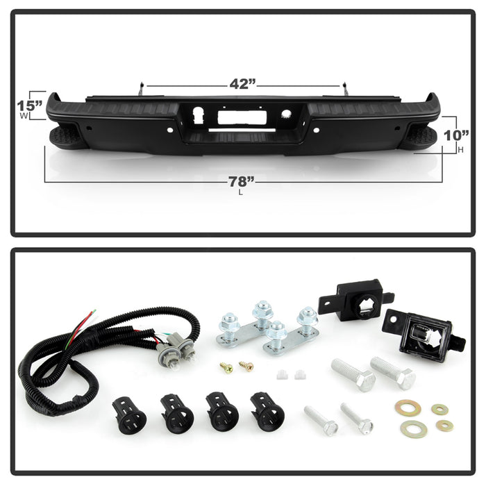Spyder Auto 9048883 Rear Steel Bumper; Black; OEM PN[23112252-PFM]; - Truck Part Superstore