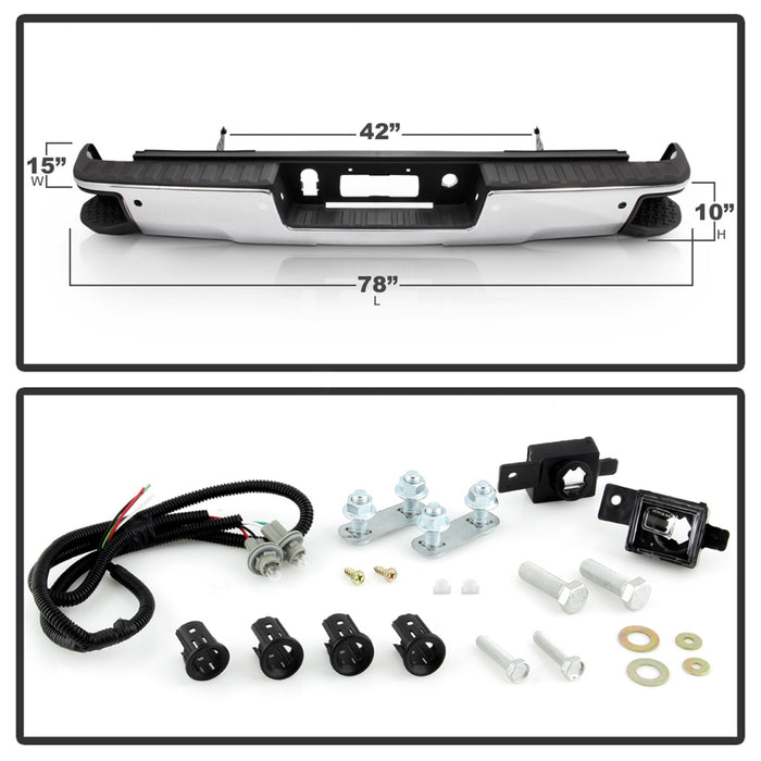 Spyder Auto 9048890 Rear Steel Bumper; Chrome; OEM PN[84077959-PFM]; - Truck Part Superstore