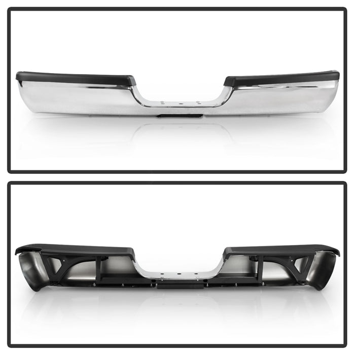 Spyder Auto 9049019 OEM Style Steel Rear Bumper; Chrome; Incl. Brackets Hardware And Step Pads; - Truck Part Superstore