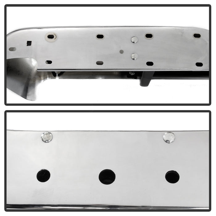 Spyder Auto 9049019 OEM Style Steel Rear Bumper; Chrome; Incl. Brackets Hardware And Step Pads; - Truck Part Superstore