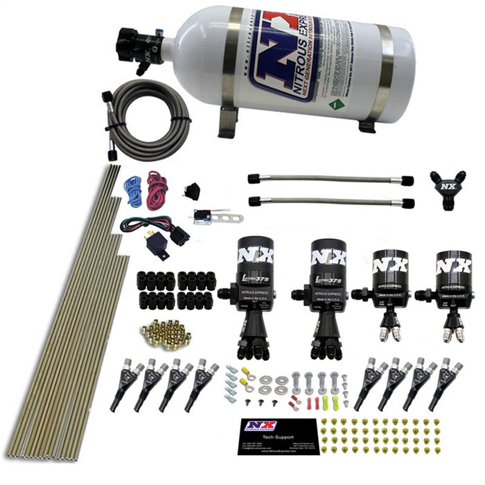 Nitrous Express 90506-10 8 CYL SHARK DIRECT PORT; 4 SOLENOIDS; WITH 10LB BOTTLE (200-600HP JETTING) - Truck Part Superstore