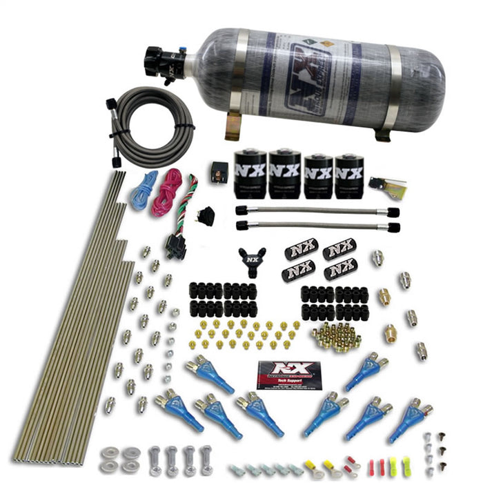 Nitrous Express 90506-12 8 CYL SHARK DIRECT PORT; 4 SOLENOIDS; WITH COMPOSITE BOTTLE (200-600HP JETTING) - Truck Part Superstore
