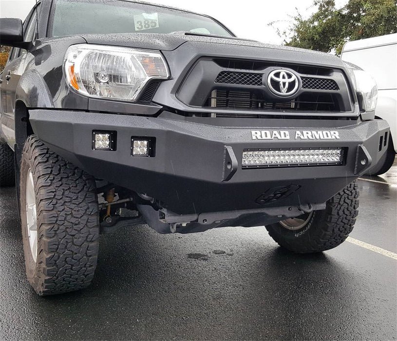 Road Armor 905R0B-NW Stealth Non-Winch Front Bumper; Steel; Satin Black; Square Fog Light Holes; - Truck Part Superstore