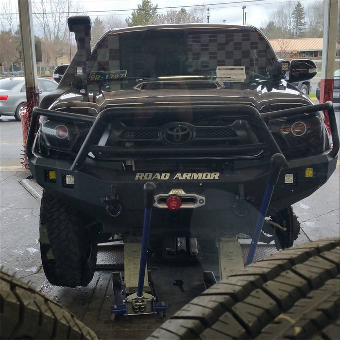 Road Armor 905R5B Stealth Winch Front Bumper; Lonestar Guard; Satin Black; Square Fog Light Holes; - Truck Part Superstore