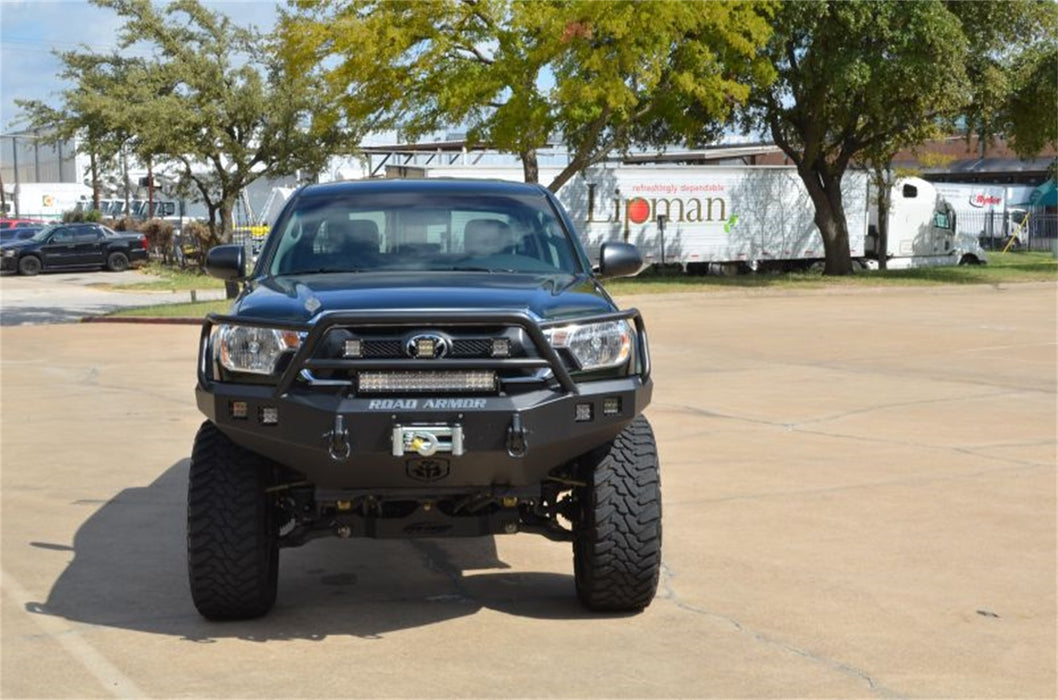 Road Armor 905R5B Stealth Winch Front Bumper; Lonestar Guard; Satin Black; Square Fog Light Holes; - Truck Part Superstore