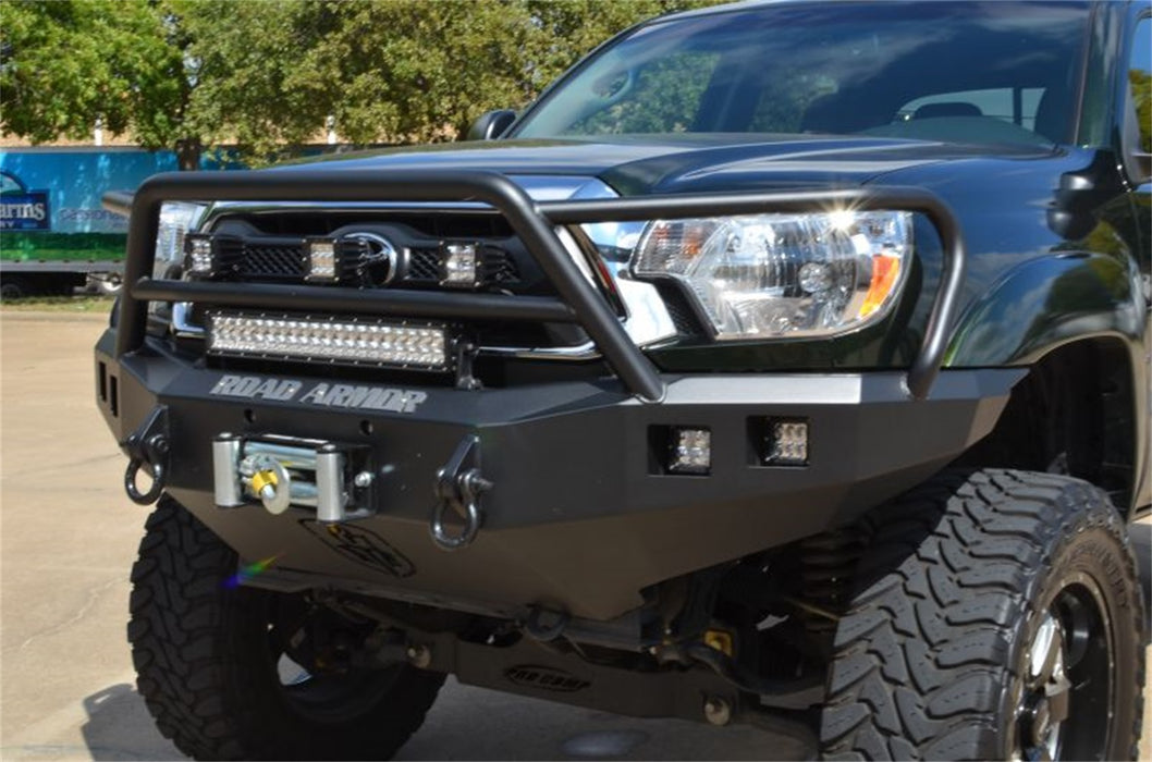 Road Armor 905R5B Stealth Winch Front Bumper; Lonestar Guard; Satin Black; Square Fog Light Holes; - Truck Part Superstore