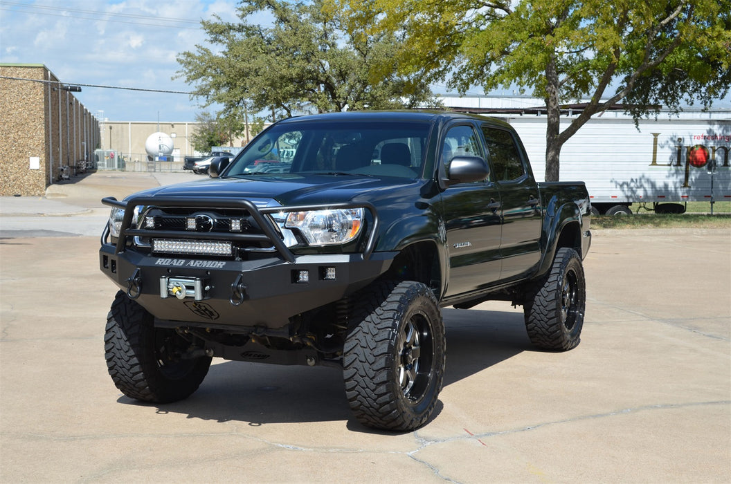 Road Armor 905R5B Stealth Winch Front Bumper; Lonestar Guard; Satin Black; Square Fog Light Holes; - Truck Part Superstore