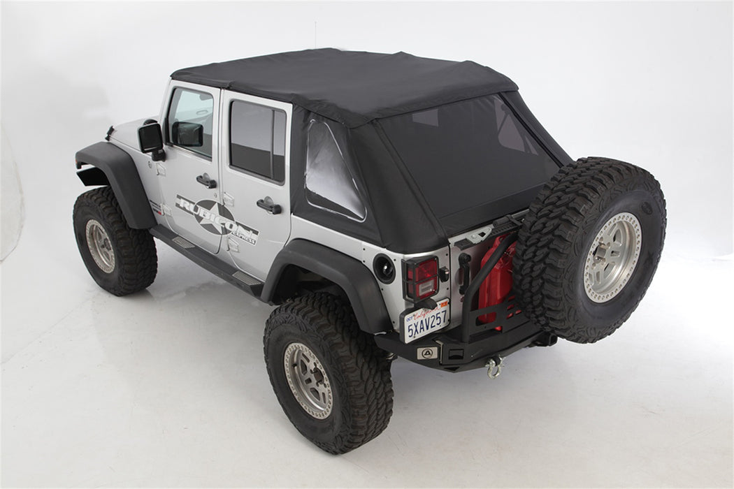 Smittybilt 9073235 Bowless Soft Top Combo 07-18 Wrangler JK 2 DR OEM Replacement W/Tinted Windows Black Diamond Smittybilt - Truck Part Superstore