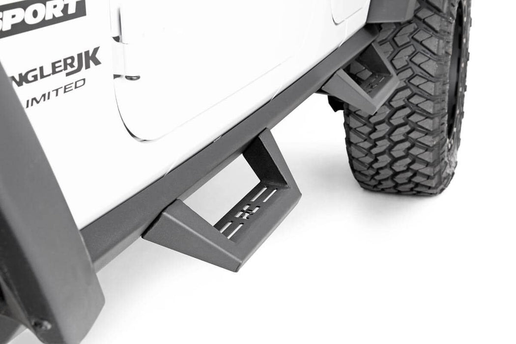 Rough Country 90765B Jeep Contoured Drop Steps 07-18 Wrangler JK Unlimited 4 Door Rough Country - Truck Part Superstore