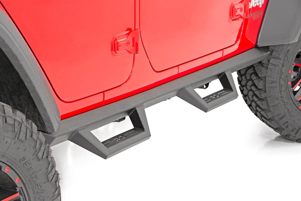 Rough Country 90769A Jeep Contoured Drop Steps 18-20 Wrangler JL Unlimited 4 Door Rough Country - Truck Part Superstore