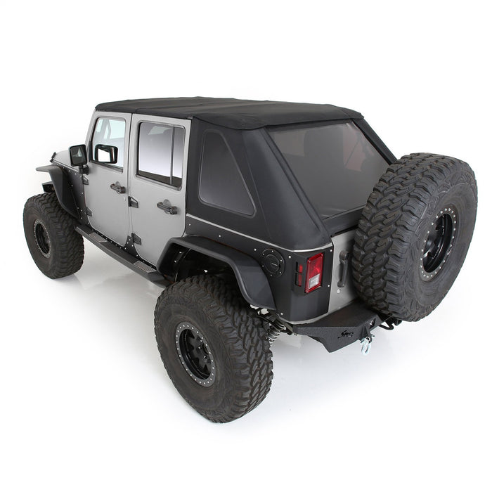 Smittybilt 9083135K Jeep JKU Bowless Top w/Tinted Windows Combo 2007-2018 Wrangler JK Unlimited 4-DR Black Diamond Smittybilt - Truck Part Superstore