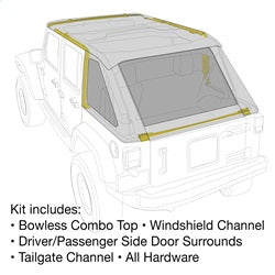 Smittybilt 9083135K Jeep JKU Bowless Top w/Tinted Windows Combo 2007-2018 Wrangler JK Unlimited 4-DR Black Diamond Smittybilt - Truck Part Superstore