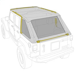 Smittybilt 9083135K Jeep JKU Bowless Top w/Tinted Windows Combo 2007-2018 Wrangler JK Unlimited 4-DR Black Diamond Smittybilt - Truck Part Superstore