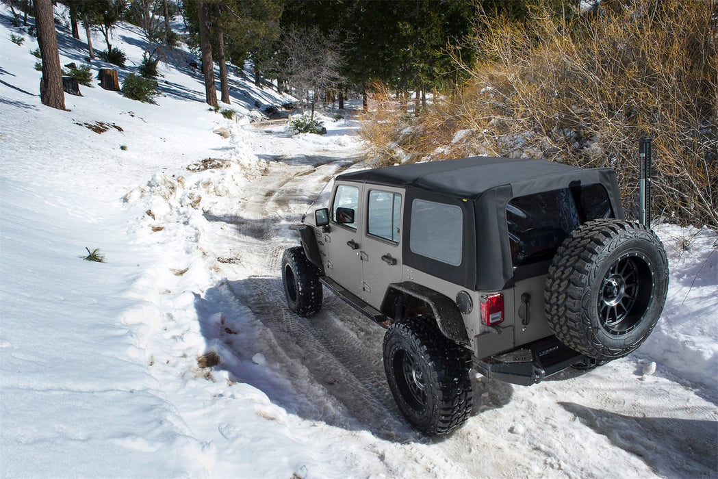 Smittybilt 9084235 Soft Top Premium Canvas 07-09 Wrangler JK 4 DR OEM Replacement W/Tinted Windows Black Diamond Smittybilt - Truck Part Superstore