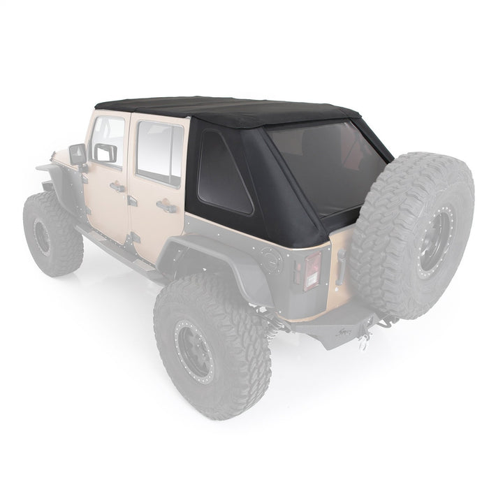 Smittybilt 9087235 Jeep JKU Protec Bowless Top w/Tinted Windows No Door Uppers 2007-2018 Wrangler JK Unlimited 4-DR Black Smittybilt - Truck Part Superstore