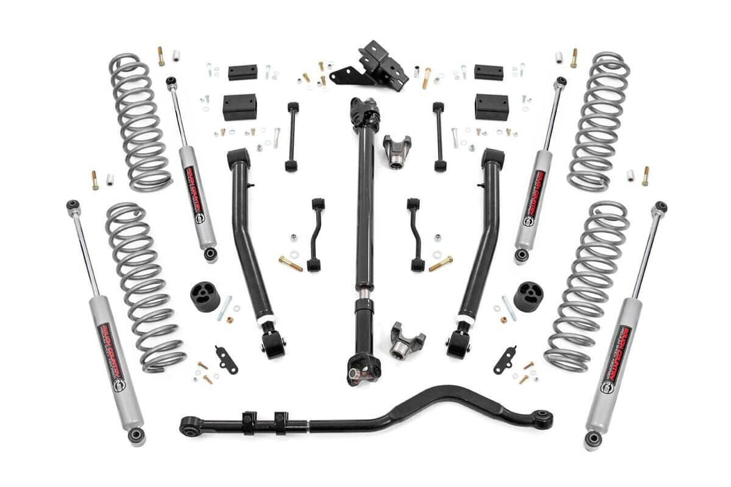 Rough Country 90930 3.5 Inch Jeep Suspension Lift Kit Preminum N3 Shocks Stage 2 Coils & Adj. Control Arms 18-20 Wrangler JL Rubicon-2 Door Rough Country - Truck Part Superstore