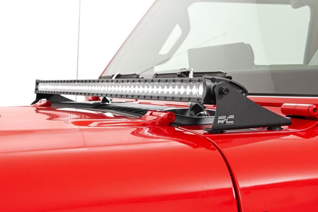 Rough Country 70058 Jeep 50 Inch LED Hood Kit 18-20 Wrangler JL, 20 Gladiator JT Chrome-Series Rough Country - Truck Part Superstore
