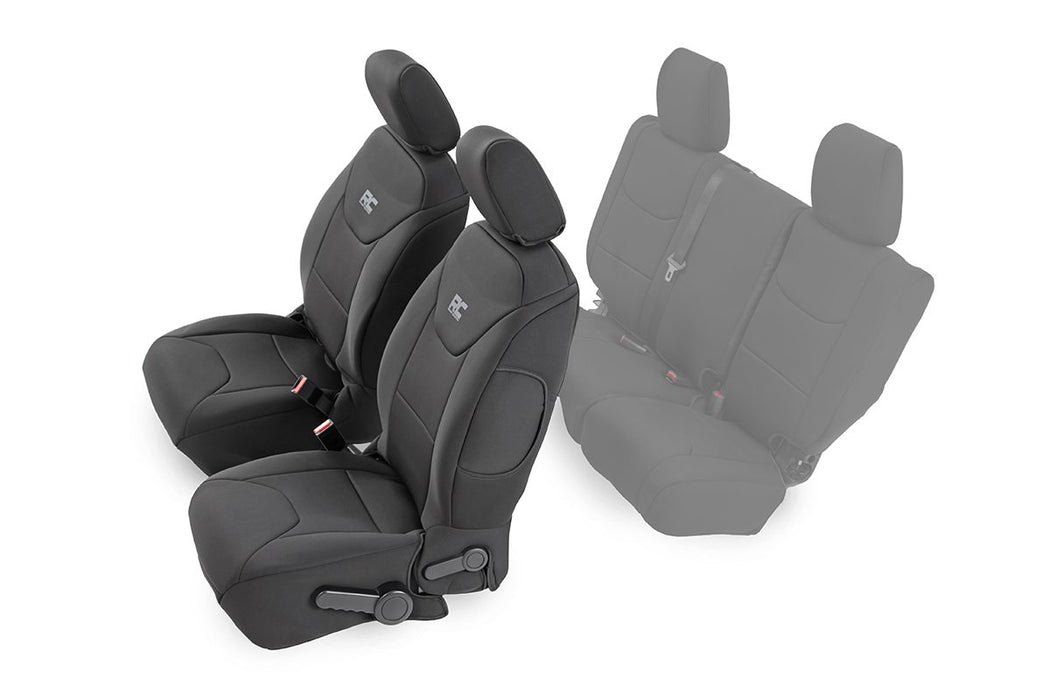 Rough Country 91004F Jeep Neoprene Front Seat Cover Black 13-18 Wrangler JK Unlimited Rough Country - Truck Part Superstore