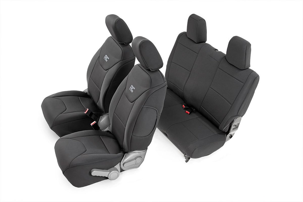 Rough Country 91005 Jeep Neoprene Seat Cover Set Black 07-10 Wrangler JK 2 Door Rough Country - Truck Part Superstore