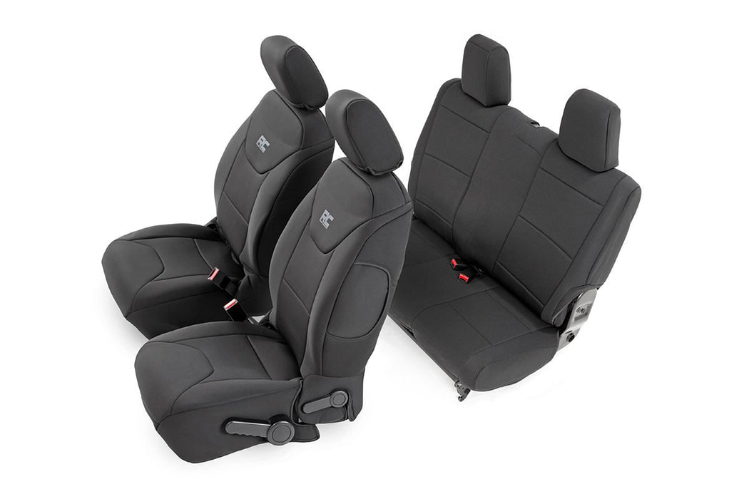 Rough Country 91007 Jeep Neoprene Seat Cover Set Black 13-18 Wrangler JK 2 Door Rough Country - Truck Part Superstore