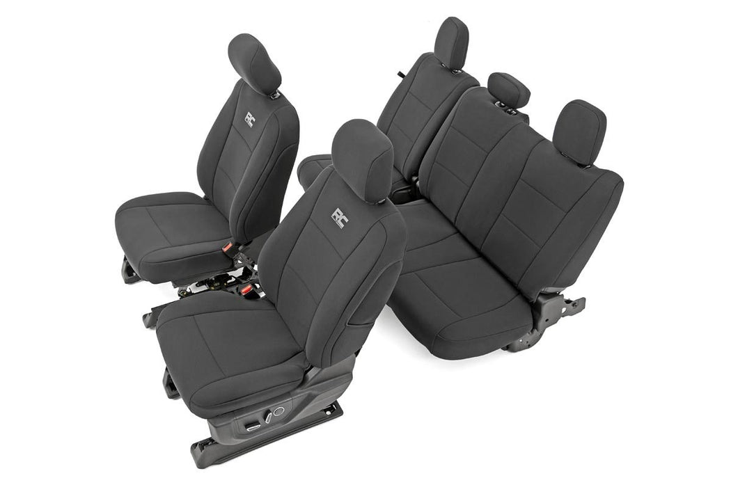 Rough Country 91018 F-150 Neoprene Front & Rear Seat Cover Black 15-20 F-150 XL, XLT Rough Country - Truck Part Superstore