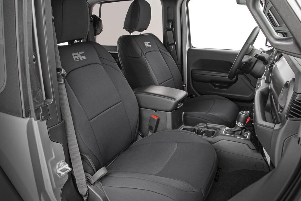 Rough Country 91020 Jeep Neoprene Seat Cover Set Black 18-20 Wrangler JL Rough Country - Truck Part Superstore