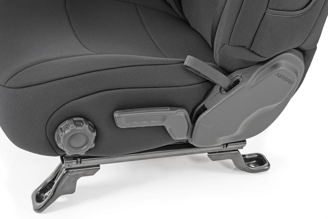 Rough Country 91020 Jeep Neoprene Seat Cover Set Black 18-20 Wrangler JL Rough Country - Truck Part Superstore