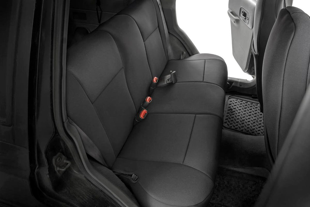 Rough Country 91022 Jeep Neoprene Seat Cover Set Black 97-01 XJ w/Non-Detachable Headrest Rough Country - Truck Part Superstore