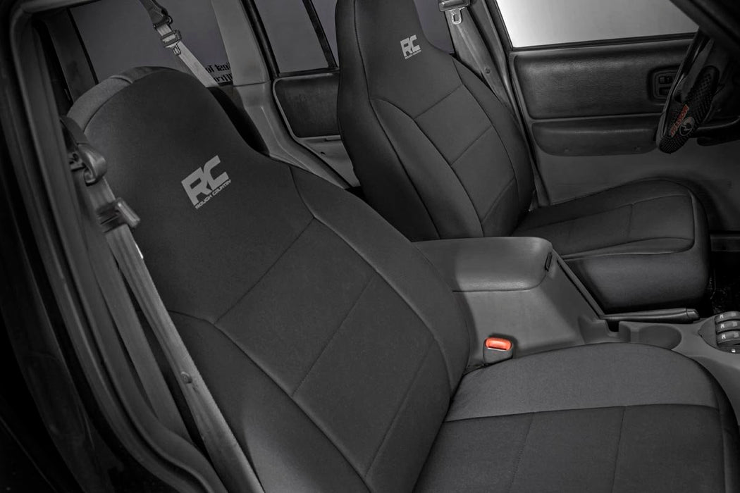 Rough Country 91023 Jeep Neoprene Seat Cover Set Black 97-01 XJ w/Detachable Headrest Rough Country - Truck Part Superstore