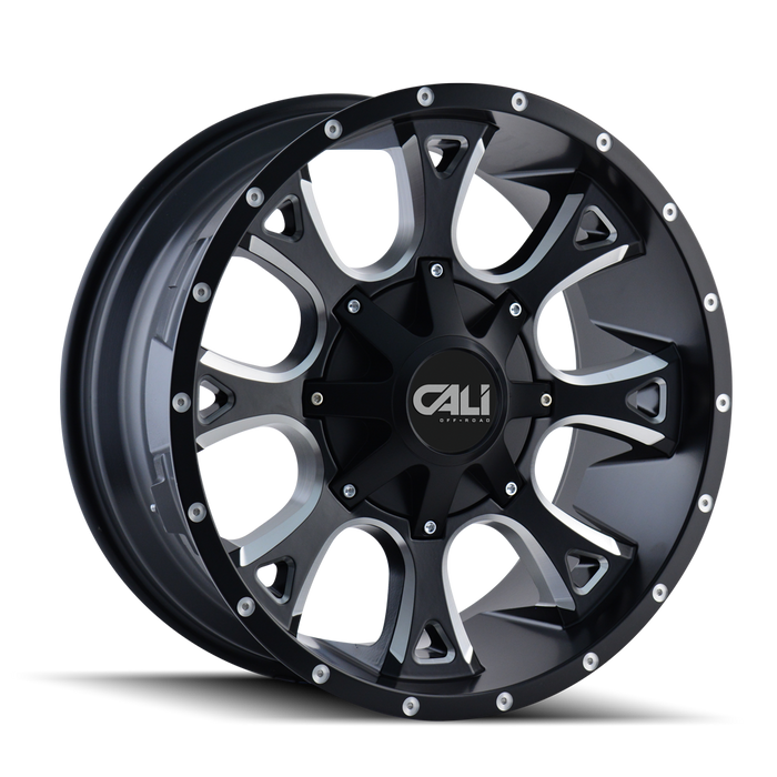 CALI OFF-ROAD 9103-2937M18 ANARCHY (9103) SATIN BLACK/MILLED SPOKES 20X9 6-135/6-139.7 18MM 108MM - Truck Part Superstore