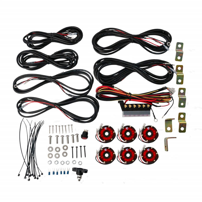 KC Hilites 91037 Rock Light; Red 6-Pc LED Univ Kit - Truck Part Superstore