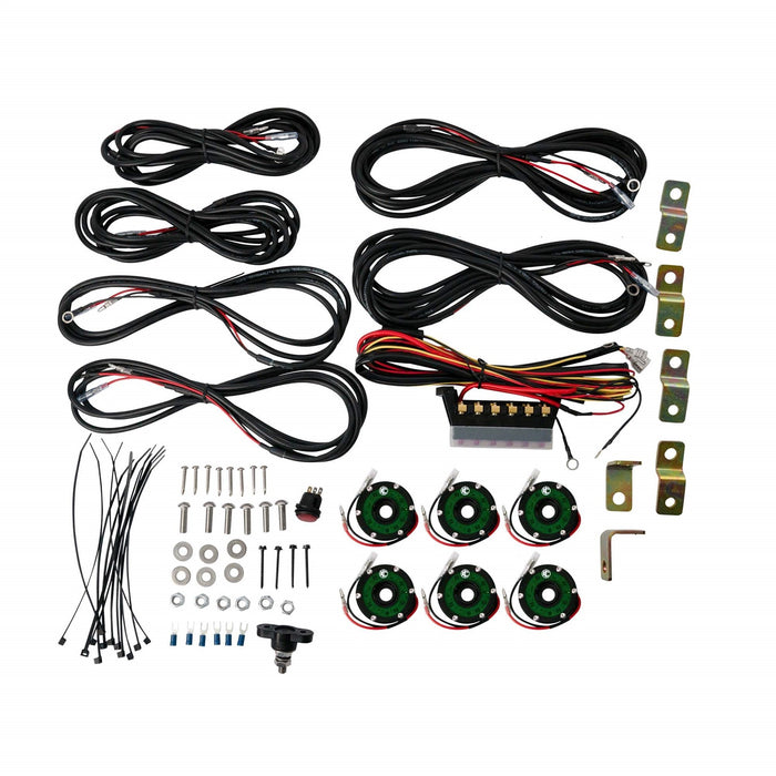 KC Hilites 91038 Rock Light; Green 6-Pc LED Univ Kit - Truck Part Superstore