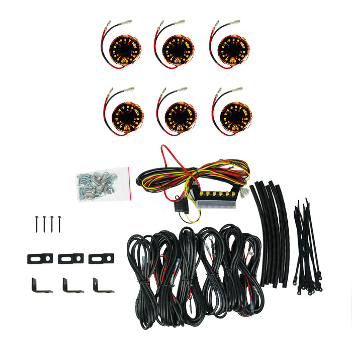 KC HiLiTES 91041 KC Cyclone V2 LED Rock Light - 6-Light System - Amber - 5W Flood Beam - Truck Part Superstore