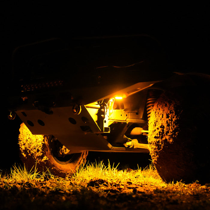 KC HiLiTES 91041 KC Cyclone V2 LED Rock Light - 6-Light System - Amber - 5W Flood Beam - Truck Part Superstore