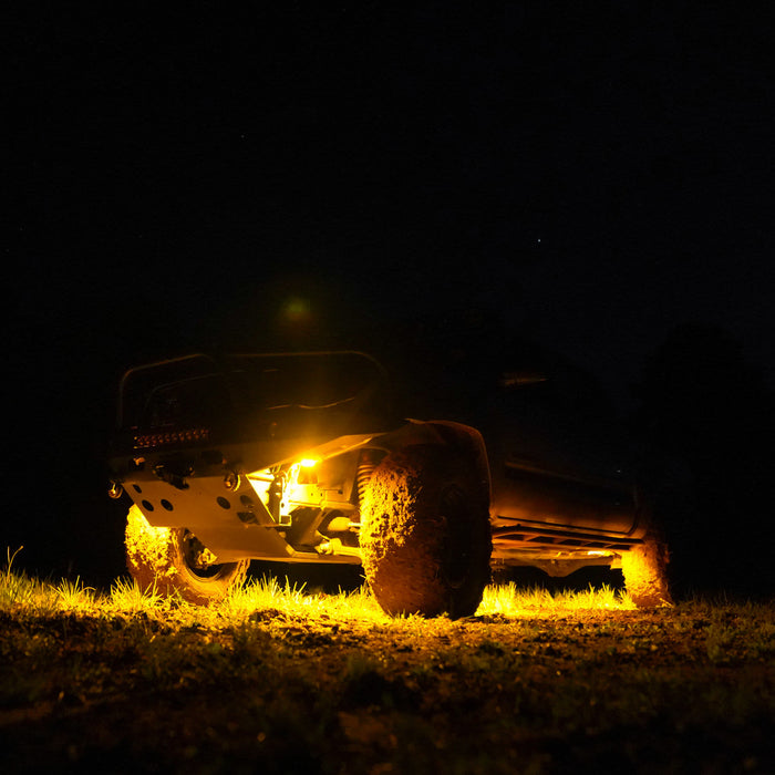 KC HiLiTES 91041 KC Cyclone V2 LED Rock Light - 6-Light System - Amber - 5W Flood Beam - Truck Part Superstore