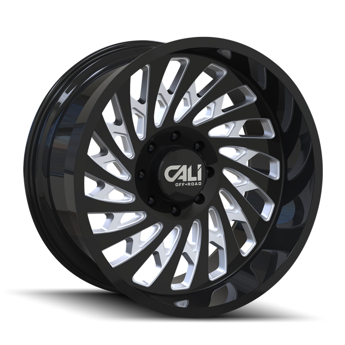 CALI OFF-ROAD 9108-22270BM SWITCHBACK (9108) GLOSS BLACK/MILLED 22X12 8-170 -51MM 130.8MM - Truck Part Superstore