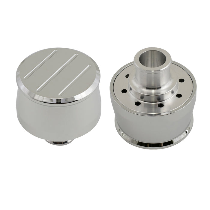 Mr Gasket 9116G Chrome Aluminum Breather; Push-In; Ball Milled; - Truck Part Superstore