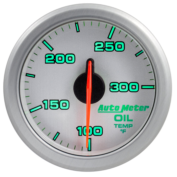 AutoMeter 9140-UL 2-1/16in. OIL TEMP; 100-300`F; AIRDRIVE; SILVER - Truck Part Superstore