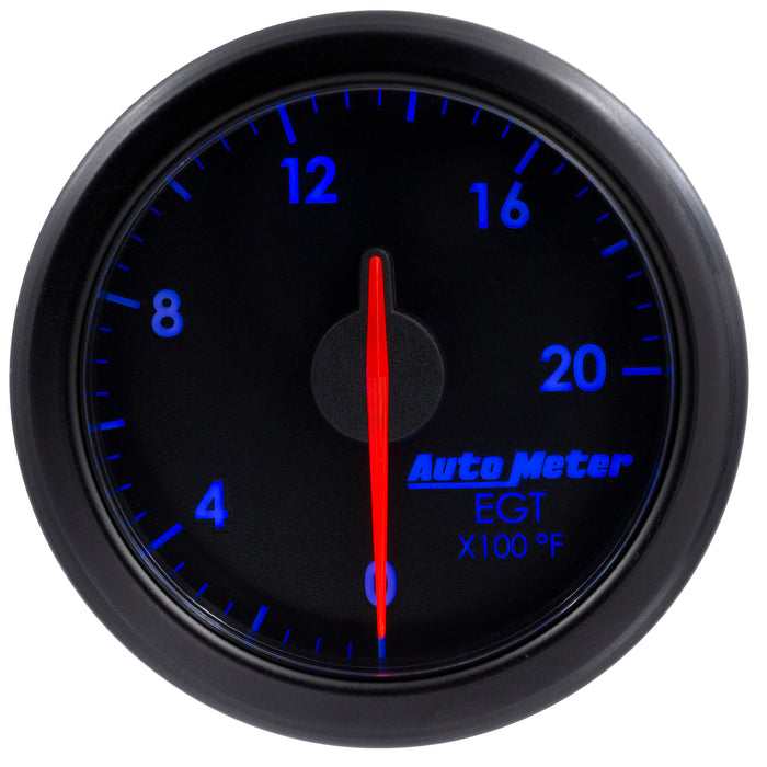 AutoMeter 9145-T 2-1/16in. E.G.T; 0-2000`F; AIRDRIVE; BLACK - Truck Part Superstore