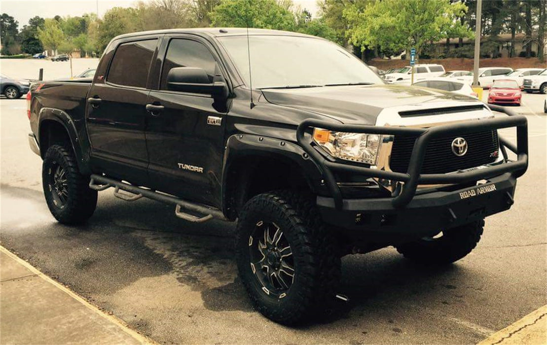 Road Armor 914R5B Stealth Winch Front Bumper; Lonestar Guard; Satin Black; Square Fog Light Holes; - Truck Part Superstore