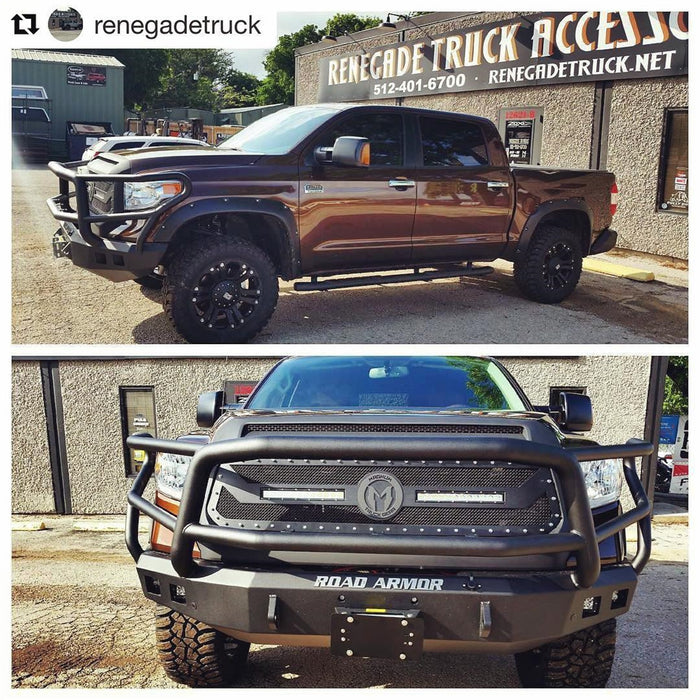Road Armor 914R5B Stealth Winch Front Bumper; Lonestar Guard; Satin Black; Square Fog Light Holes; - Truck Part Superstore