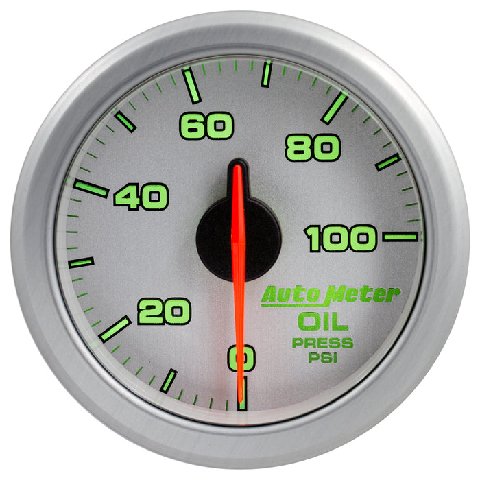 AutoMeter 9152-UL 2-1/16in. OIL PRESS; 0-100 PSI; AIRDRIVE; SILVER - Truck Part Superstore