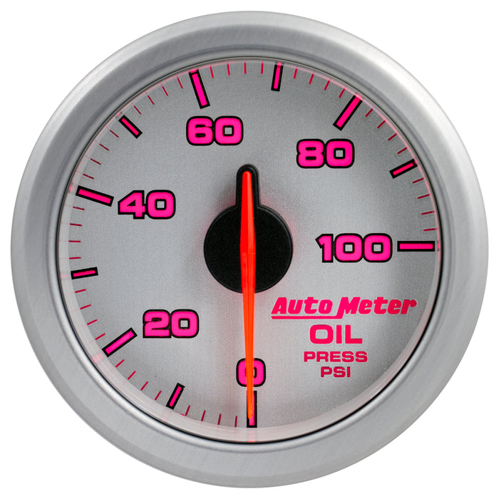 AutoMeter 9152-UL 2-1/16in. OIL PRESS; 0-100 PSI; AIRDRIVE; SILVER - Truck Part Superstore