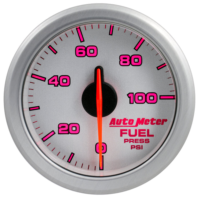 AutoMeter 9171-UL 2-1/16in. FUEL PRESS; 0-100 PSI; AIRDRIVE; SILVER - Truck Part Superstore