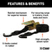 CURT 83010 16ft. Black Cargo Straps with S-Hooks (500 lbs; 4-Pack) - Truck Part Superstore