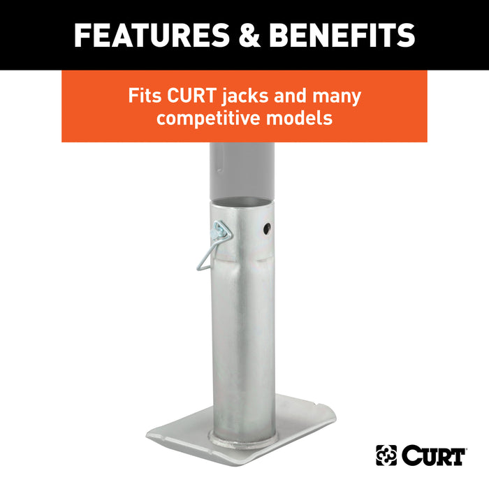 CURT 28275 Pin-On Jack Foot (Fits 2in. Tube; 2;000 lbs; 8-1/2in. Height; Packaged) - Truck Part Superstore