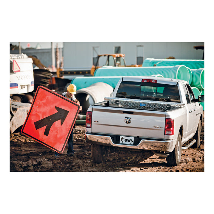 UWS SL-72-LP Bright Aluminum 72in. Secure Lock Truck Tool Box; Low Profile (LTL Shipping Only - Truck Part Superstore