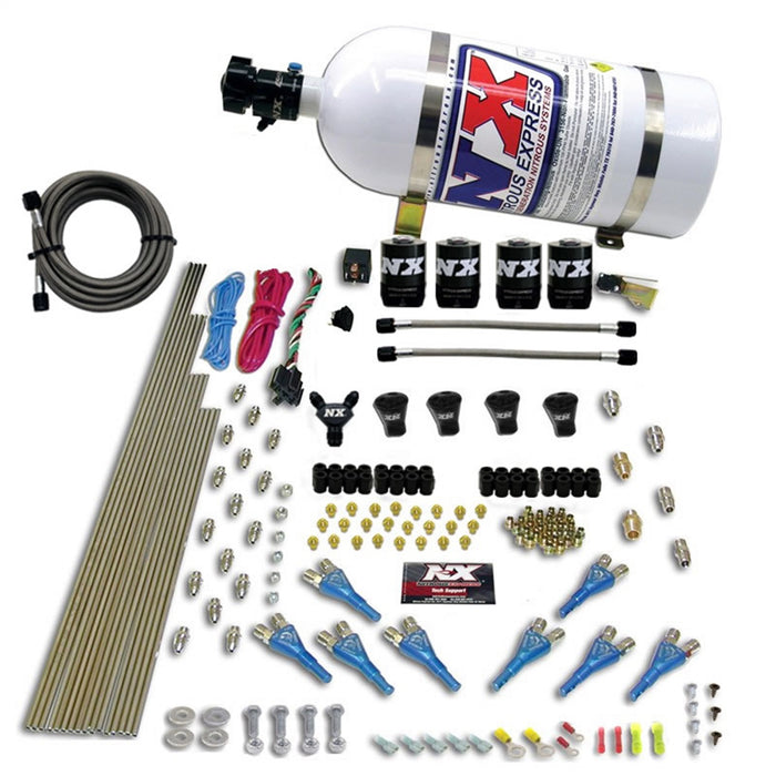 Nitrous Express 92006-10 PRO-SHK/GAS (200;300;400;500;600HP) 4 SOLENOIDS WITH 10LB BOTTLE - Truck Part Superstore