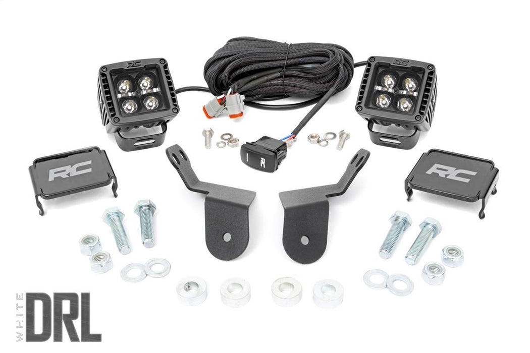 Rough Country 92011 Honda Dual LED Cube Kit 2.0 Inch Black Series w/ White DRL 16-20 Pioneer Rough Country - Truck Part Superstore